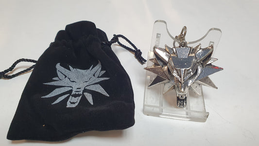 The Witcher Wolf head Metal Keychain + Pouch