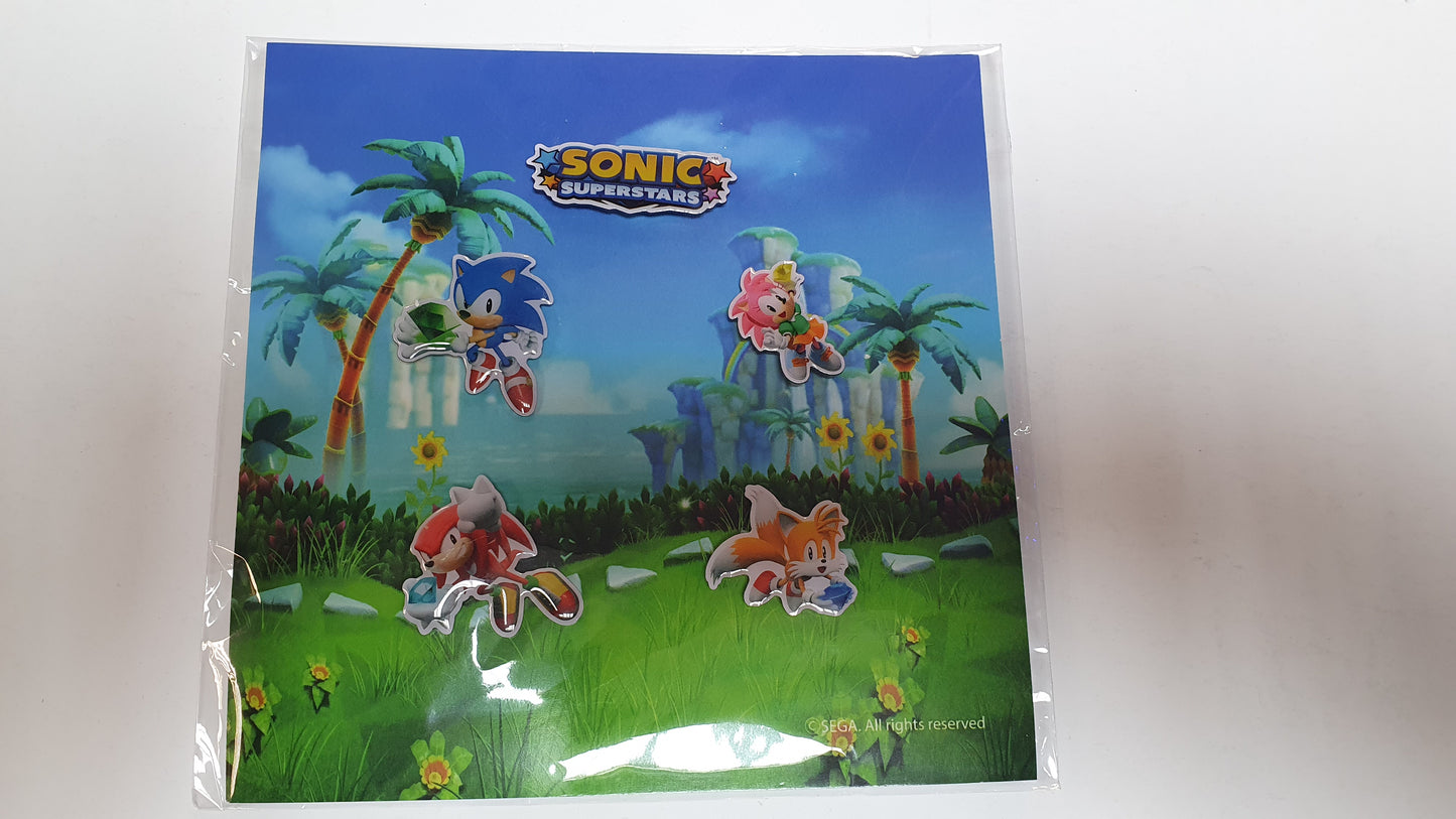 Sega Sonic Superstars Promotional Pin Badges 5 Pack