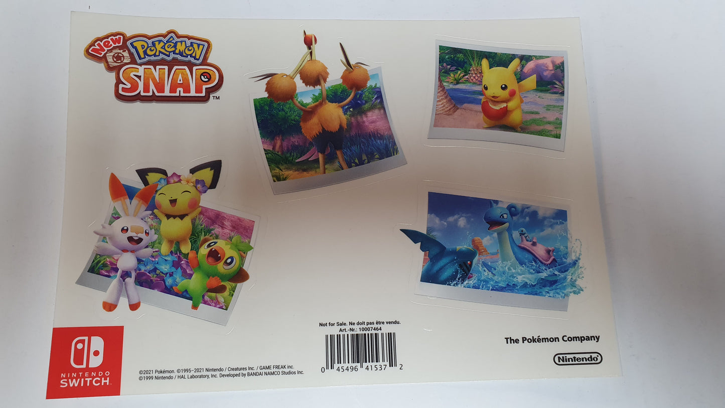 Official Pokemon Snap Sticker Sheet