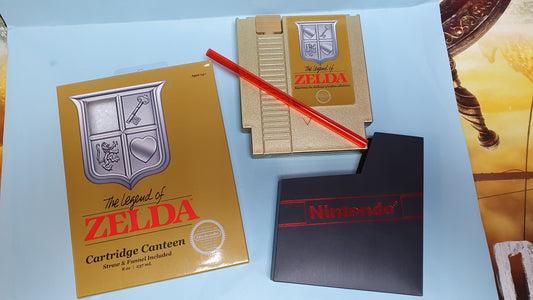 The Legend of Zelda Gold NES Cartridge CANTEEN Flask Nintendo 8oz